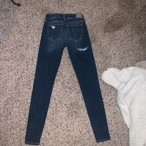 ripped patched regular jeans , size 0 ,worn once